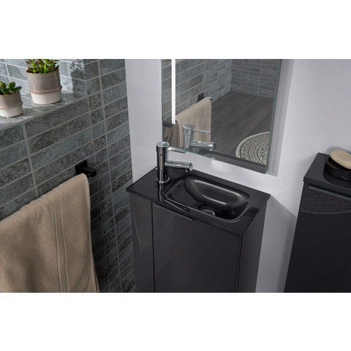 Fackelmann Glas-Waschbecken SBC Gäste-Bad, Grau, B/H/T: 45 x 9,7 x 25 cm - Bild 3