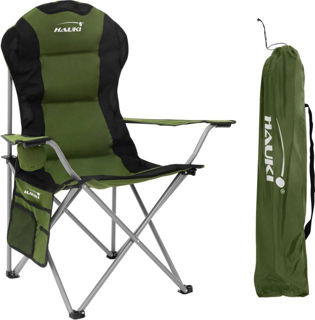 Hauki Campingstuhl faltbar Khaki mit Getränkehalterung und Tragetasche - Bild 2