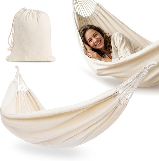 HyperMotion Boho Hängematte mit Bezug, Beige, Baumwolle und Polyester - Bild 1