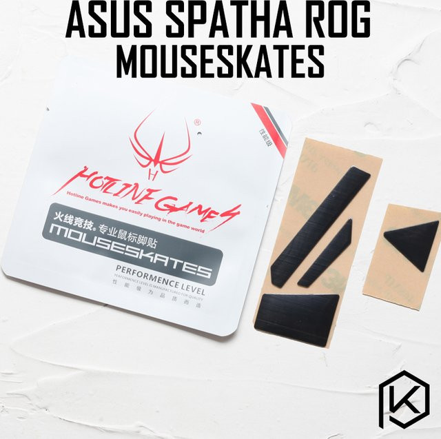 Asus Spatha ROG Mausfüße Skates in Schwarz, 0,6 mm Dicke, 1 Set für Wettbewerbsspiele - Bild 1