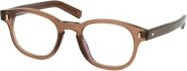 L.G.R Fez Bold 76 Korrektionsbrille, Rund, Vollrand, Kunststoff, Braun, Herren - Bild 1