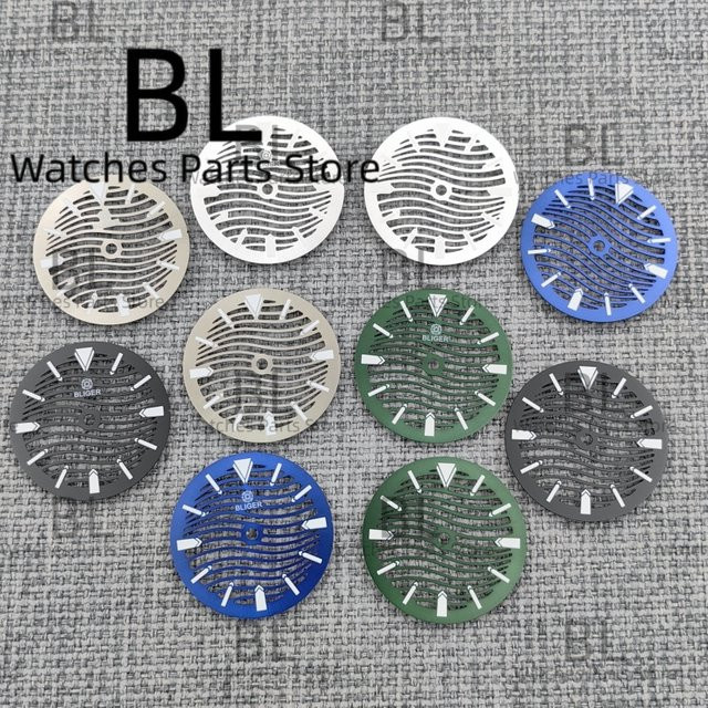 BLIGER Zifferblatt, Skeleton, Schwarz Silber Blau Grün, 29 mm, Unisex - Bild 1