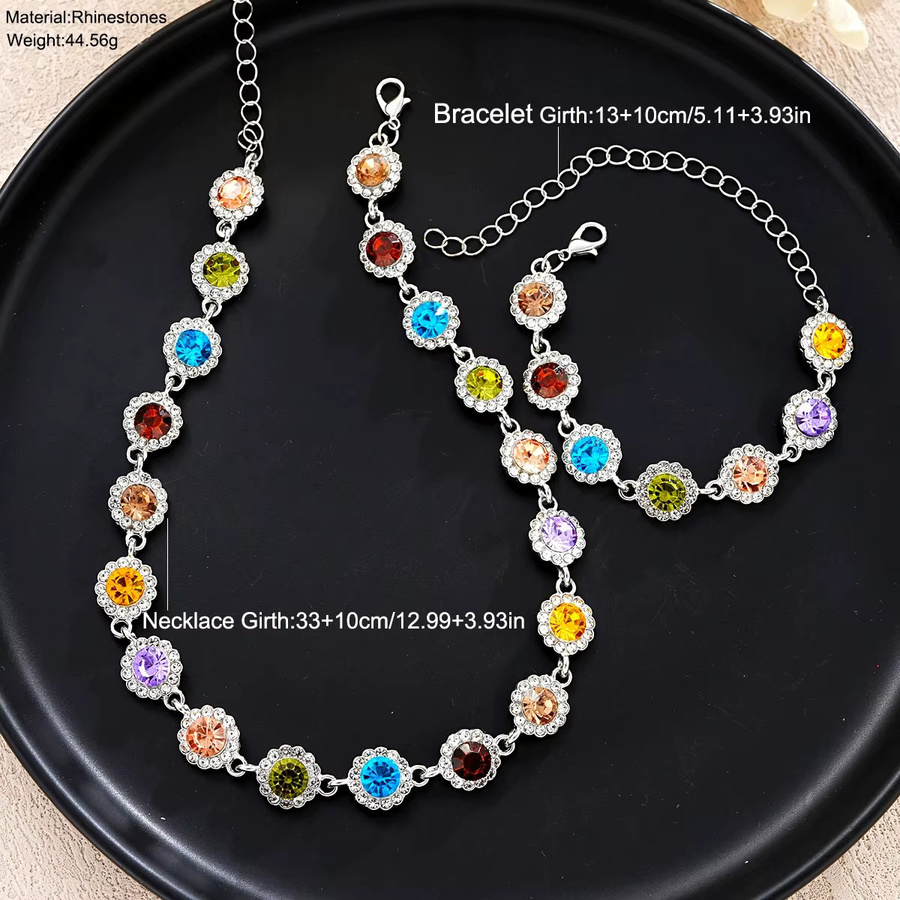 DAIPAN Schmuck-Set, Halskette und Armband, Bunt, Kristall, Silber, Damen - Bild 1
