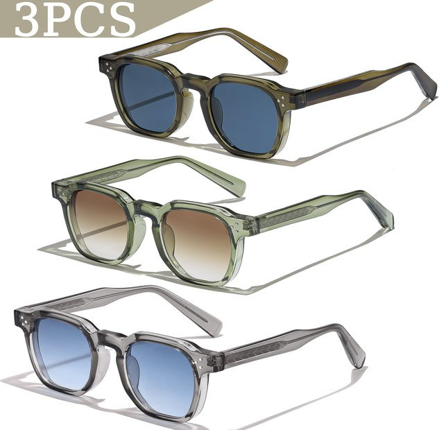 Retro Sonnenbrille, quadratisch, Vollrand, Kunststoff, Unisex, multicolour - Bild 1
