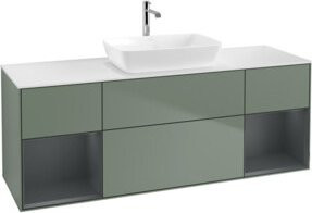 V&B Waschtischunterschrank Finion mit Wandbeleuchtung, Breite: 160 cm, Tiefe: 50,1 cm, Höhe: 50,1 cm, lackiert - Bild 1