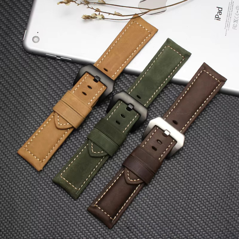 PAHC Uhrenarmband Leder, Edelstahl-Schnalle, Unisex - Bild 1