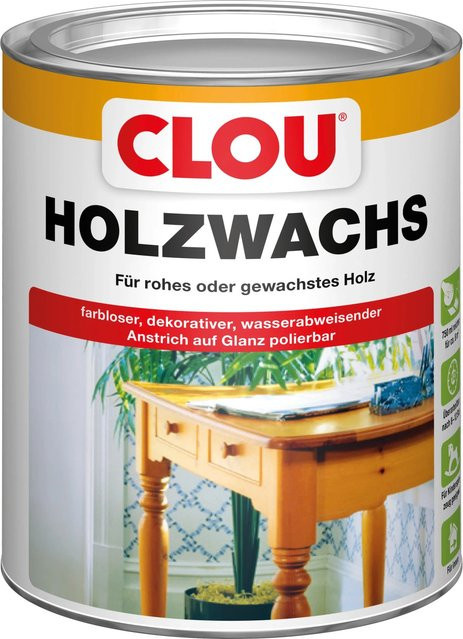 Clou Holzwachs Transparent 750 ml wasserabweisend für Buche, Eiche, Fichte, Ahorn und Esche - Bild 1