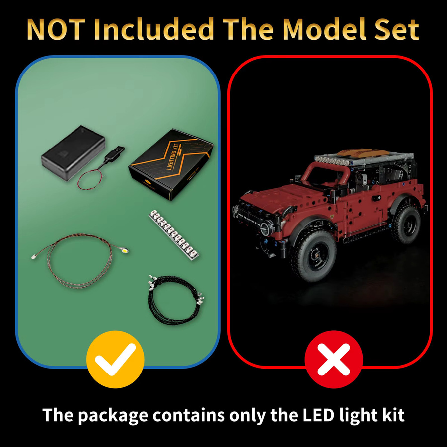 LYBMTWF LED-Beleuchtungsset für Lego 42213 Rennwagenmodell in Schwarz (ohne Bausteine) - Bild 2