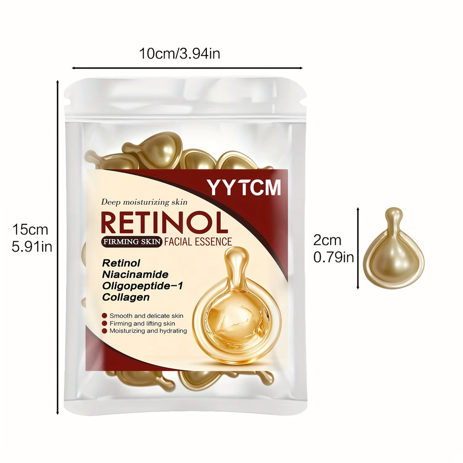 Retinol Straffende Gesichts-Feuchtigkeitsessenz-Kapseln, 30 Kapseln, Retinol, Kollagen, Niacinamid - Bild 2