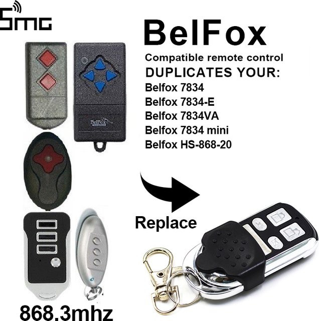 Belfox Garagentor Fernbedienung und Schlüssel Duplizierer für Tor Control 868MHz (Modelle 7843, 7843-mini, 7834-E, 7834-VA, HS-868-20) - Bild 1