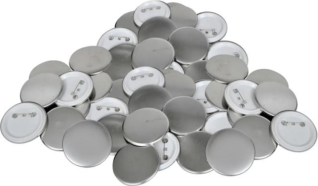 500 Stück Knopfteile von Yiwydaa in Silber, Durchmesser: 44 mm - Bild 1