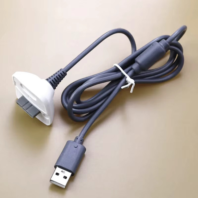 JCD USB-Ladekabel für Xbox 360 Wireless und Wired Controller sowie PC, Breakaway Verlängerungskabel, Schwarz/Grau - Bild 3
