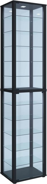 VCM Standvitrine Kavisa XXL in Schwarz mit ESG-Sicherheitsglas, H x B x T: 227 x 50 x 38 cm - Bild 1
