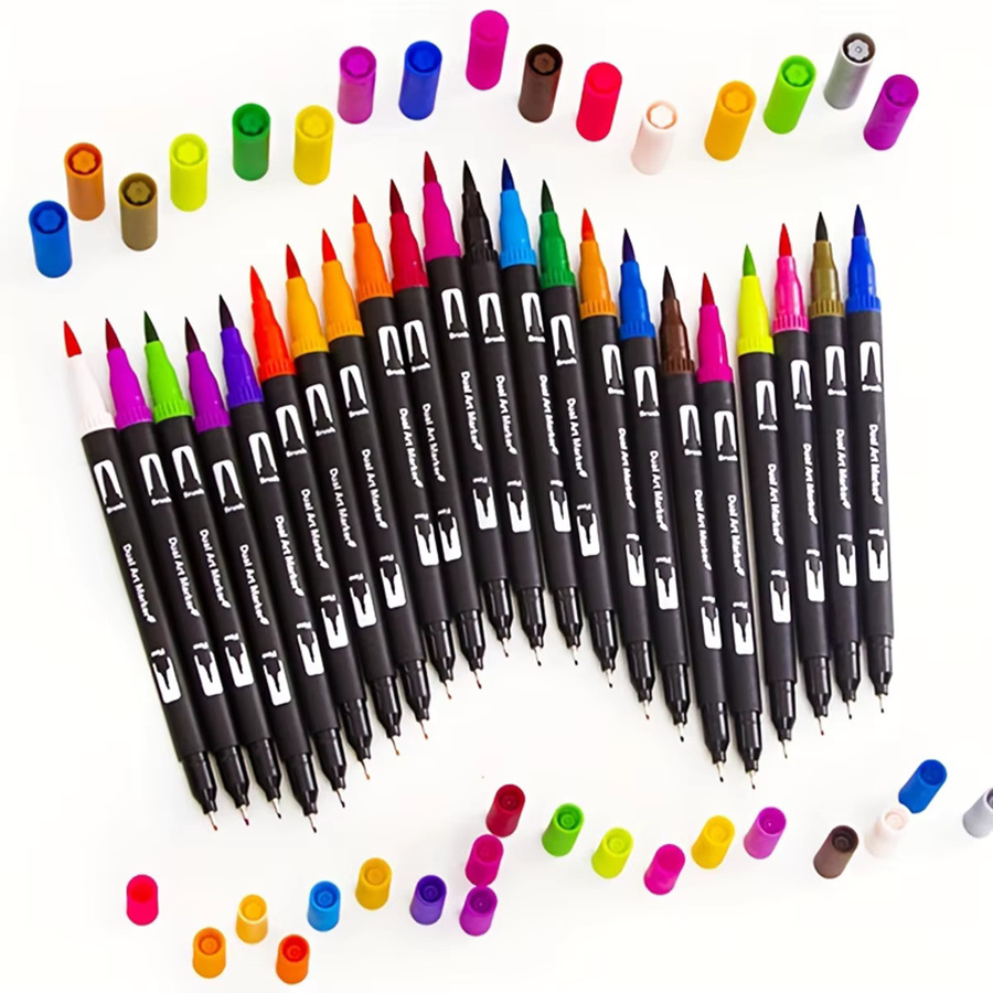 Marker Set mit Doppelspitze in Multicolour für Skizzen, Graffiti und Aquarell-Malerei - Bild 3