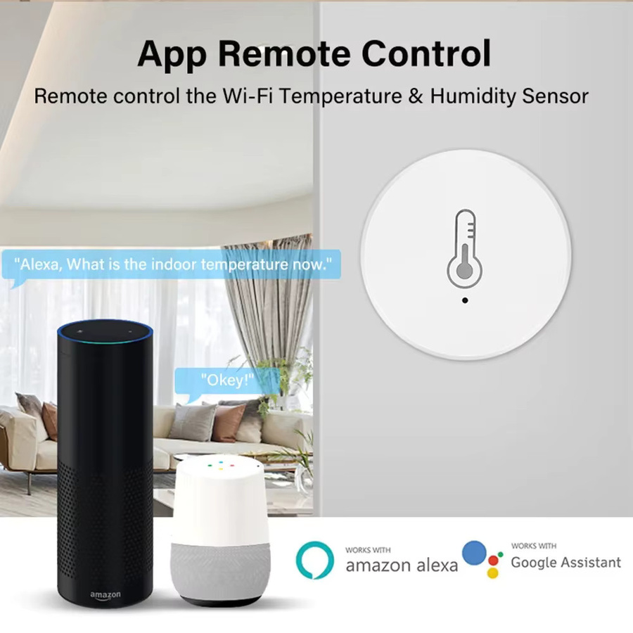 Tuya Smart Zigbee Temperatur- und Feuchtigkeitssensor in Weiß mit App-Steuerung und Kompatibilität für Alexa und Google Home - Bild 2