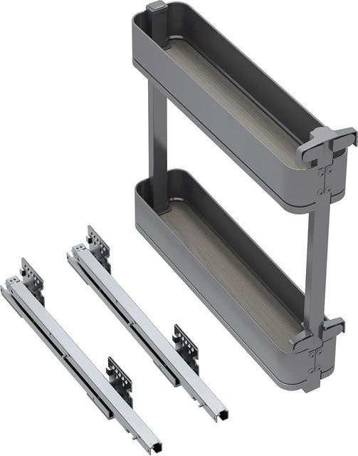 Emuca Titan Simplex Flaschenhalter seitlich ausziehbar mit Soft-Close Modul, Anthrazitgrau, Breite: 200 mm - Bild 1