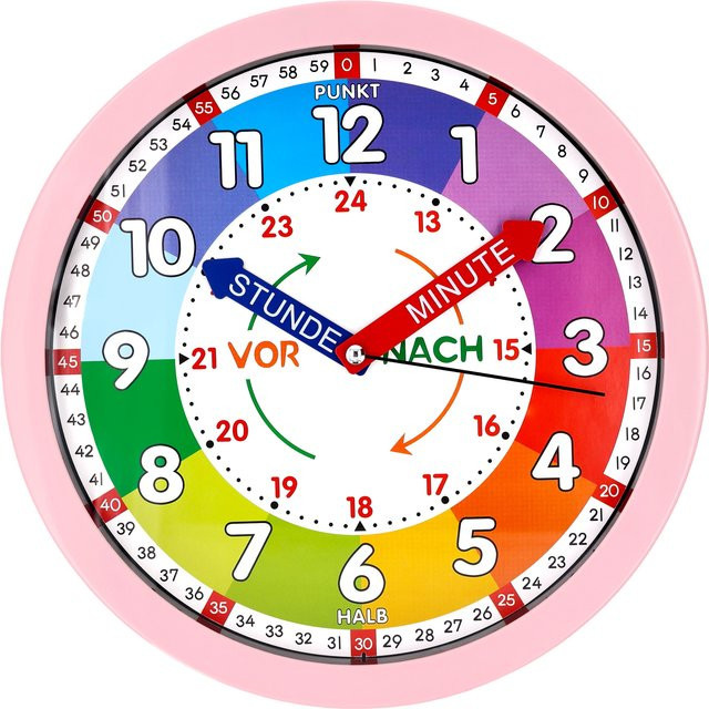 LUPILU Lern-Wanduhr analog Pink - Bild 1