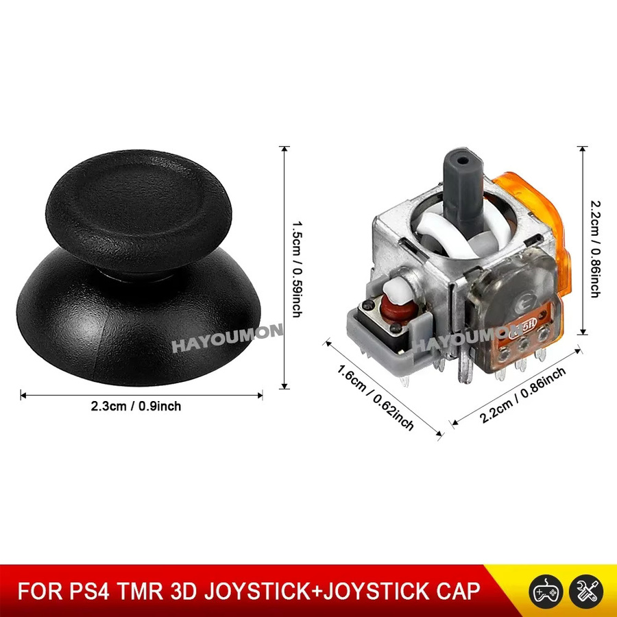 TMR Elektromagnetischer Joystick Ersatz für PS4-Controller, 3D Analog-Sensor Upgrade gegen Stick Drift, Schwarz - Bild 2