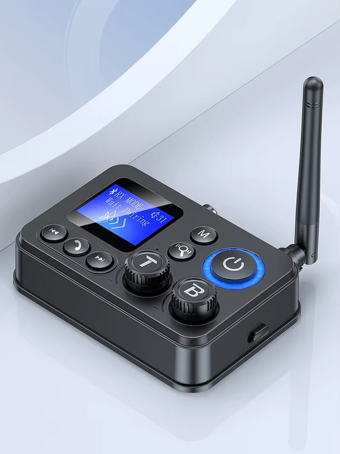 kebidumei Bluetooth 5.4 Audio Adapter als Empfänger und Sender mit optischem/koaxialem Anschluss, 3,5 mm Klinke sowie TF/U-Disk Play in Schwarz - Bild 6
