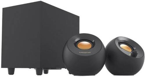 Creative Pebble Plus 2.1 PC-Lautsprecher mit Subwoofer, 8 W, Schwarz, kabelgebunden mit USB-C und 3,5 mm Klinke - Bild 1
