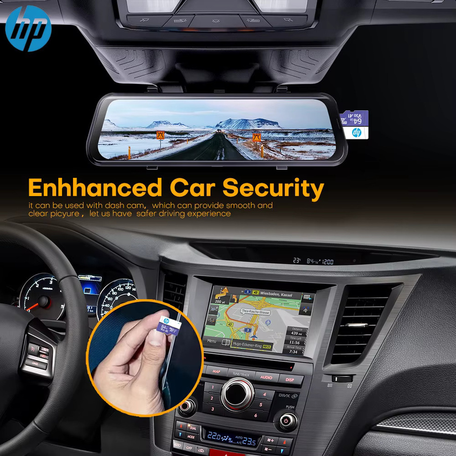 HP Micro SD Speicherkarte 64GB U3 V30 A1 TF Hochgeschwindigkeits-Speicherkarte für Kamera, Handy und Dashcam in Multicolour - Bild 3