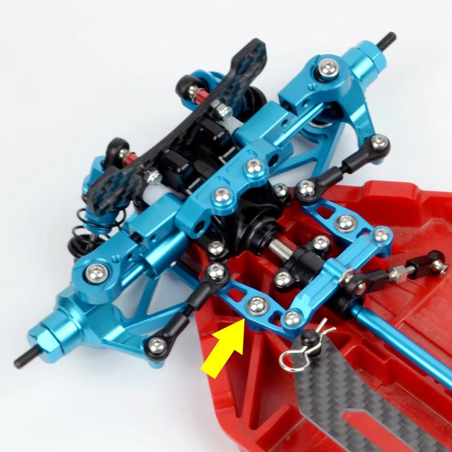 Tamiya Aluminium RC Kugellager-Kurbel-Lenkungsset, Blau, Metall, Zubehör - Bild 2