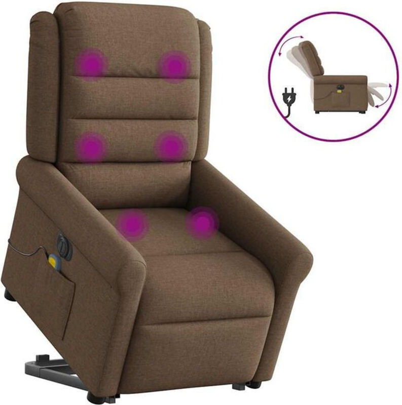 Elektrischer Massagesessel mit Aufstehhilfe von vidaxl in Braun aus Stoff - Bild 1