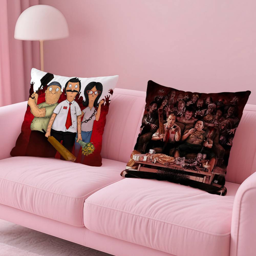 S-Shaun Of The Dead Kissenbezug mit bedrucktem Muster für Sofa und Schlafzimmer, Peach Skin, B/H: 18 x 18 cm - Bild 3