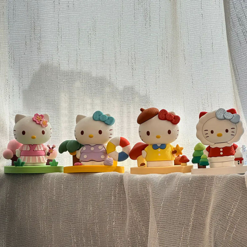 Sanrio Hello Kitty Four Seasons Serie Mystery Blind Box Mehrfarbige Anime-Figuren aus Kunststoff als Sammelornamente und Dekoration - Bild 4