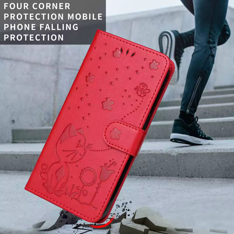 Lederhülle für Xiaomi in Rot als Flip Wallet Handyhülle - Bild 2