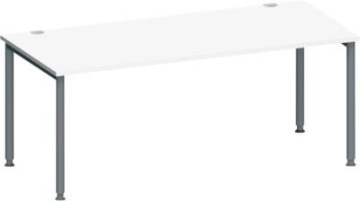 Schäfer Shop Genius Schreibtisch MODENA FLEX mit 4-Fuß-Rundrohr, weiß/anthrazit, B: 180 cm, T: 80 cm - Bild 1