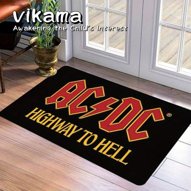 VIKAMA Fußmatte Schwarz mit Grafik, rutschfest, wasserdicht und UV-beständig für Innen- und Außenbereich, B/T: 60 x 40 cm - Bild 1