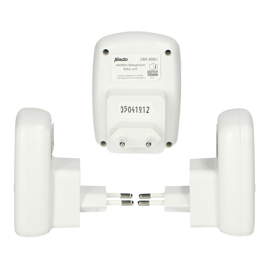 Alecto Babyphone DBX-80 in Weiß mit PMR-Funktechnologie und wiederaufladbarem Akku - Bild 2
