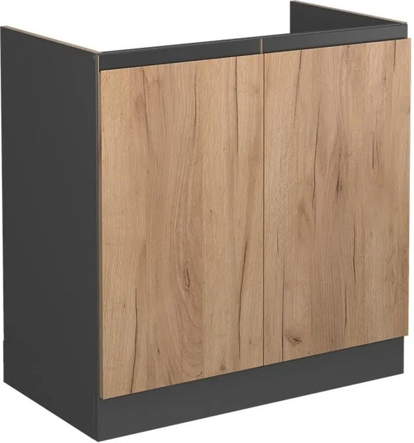 Vicco Spülenunterschrank R-Line J-Shape Küchenschrank in Anthrazit und Eiche mit einer Breite von 80 cm - Bild 2