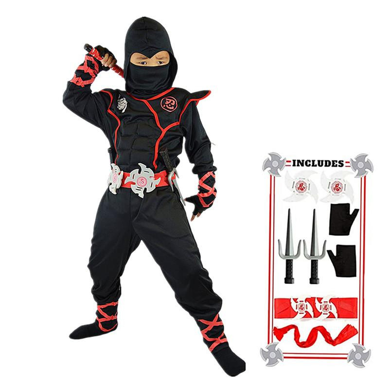 Schwarzes Ninja-Kostüm Anime Ninja Spielzeugset mit Maske - Bild 2