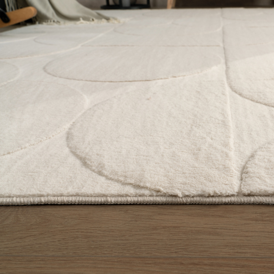 Fellteppich Lelystar in Creme mit High-Low-Effekt, rutschfest und unterfahrbare Fußbodenheizung, B/T: 200 x 280 cm - Bild 3