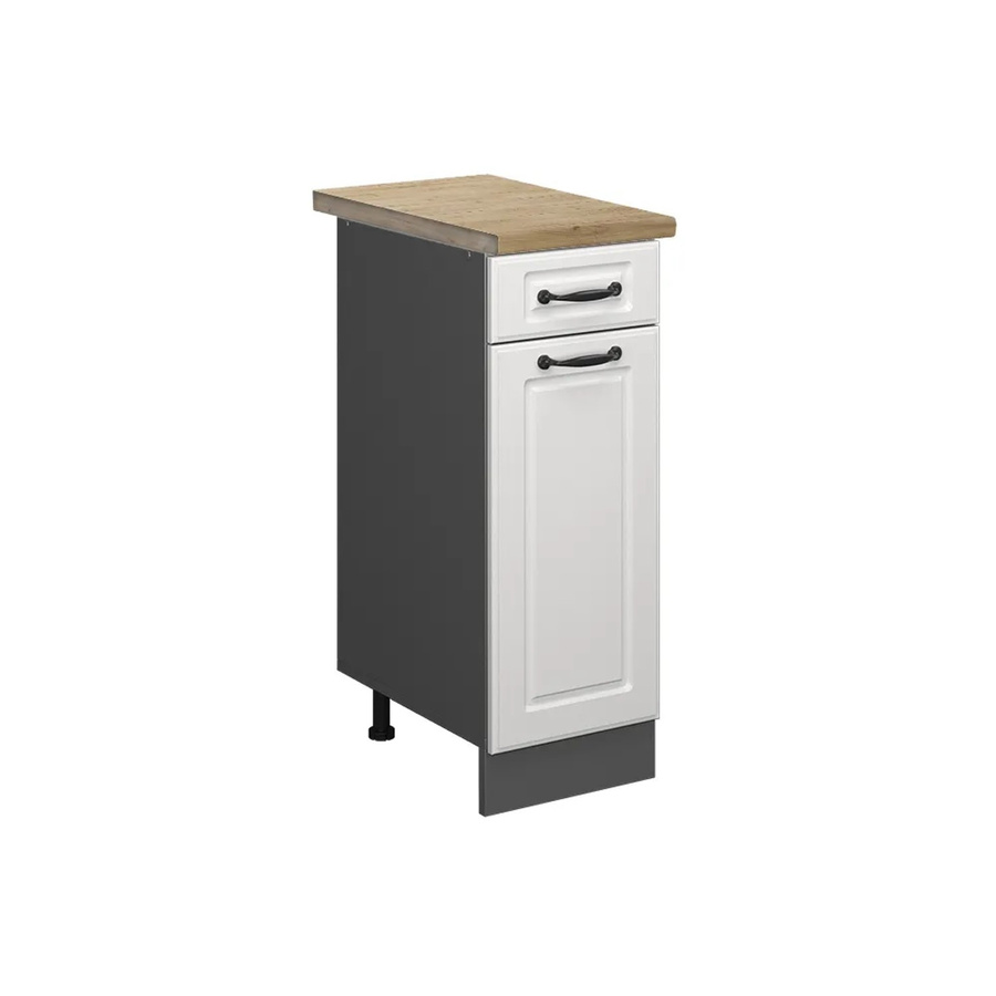 Vicco Küchenunterschrank R-Line Landhausstil in Weiß und Anthrazit mit Eichenoptik, B/T/H: 30 x 60 x 81,6 cm - Bild 2