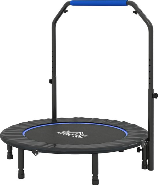 HOMCOM Fitness-Trampolin, zusammenklappbares Minitrampolin, Blau und Schwarz - Bild 1