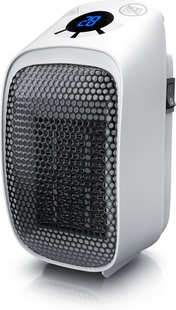 Brandson Mini Keramik Steckdosen Heizlüfter 400W in Weiß mit Digitalanzeige, Thermostat und Überhitzungsschutz - Bild 1