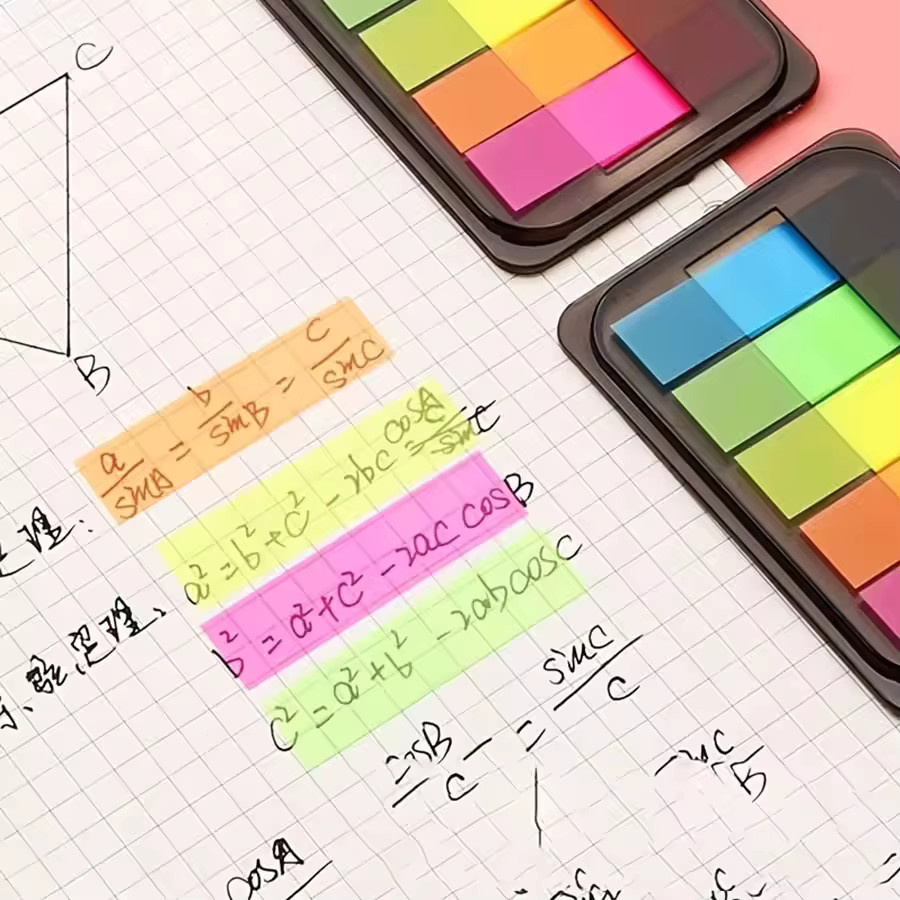100 Blatt wasserfeste und transparente Haftnotizen in Multicolour als selbstklebende Mini-Post-it Blöcke für Planer, Schule und Büro - Bild 2
