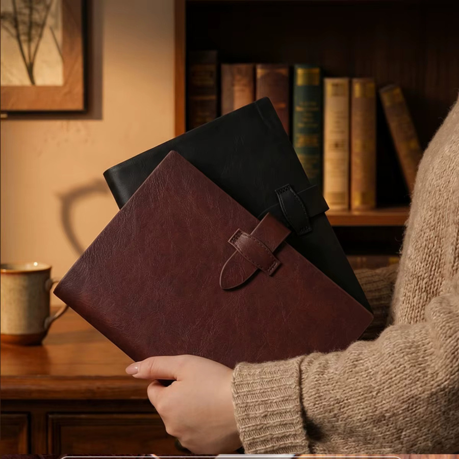Lidafish A5 Notizbuch mit Hardcover aus Leder in Rot und Braun - Bild 4