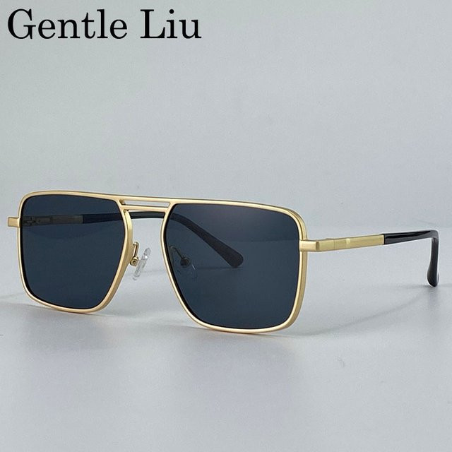 GENTLE LIU Sonnenbrille, square, Vollrand, Metall, gold, Herren - Bild 1
