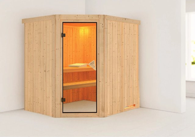 Karibu Sauna Natur in Braun - Bild 1