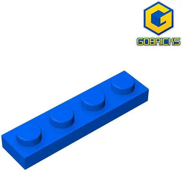 Gobricks GDS-504 Platte 1 x 4, Baustein, Blau - Bild 1