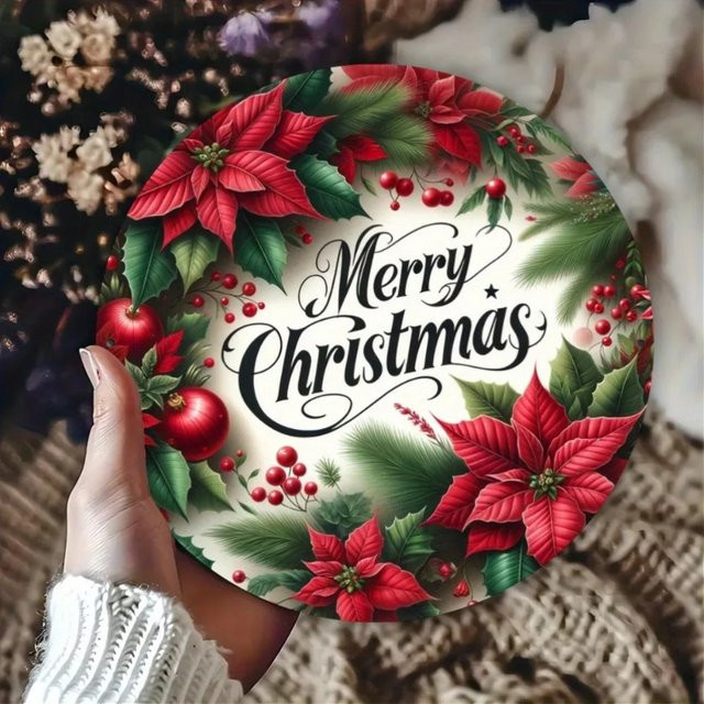 CIFBUY Wandkunst aus Metall Weihnachtskranz zur Wandmontage B: 20,0 cm, H: 20,0 cm, T: 20,0 cm - Bild 1