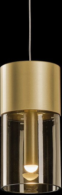 Holtkötter Aura R3 LED-Pendelleuchte in Messing eloxiert und Amber Glas mit dim2warm Technologie (1800K - 2900K) - Bild 1