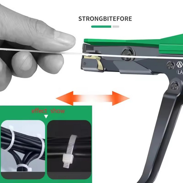 LAOA Kabelbinderpistole in Grün für Nylon-Kabelbinder mit einer Breite von 2,2 bis 4,8 mm und automatischer Spannungsabschaltung - Bild 1