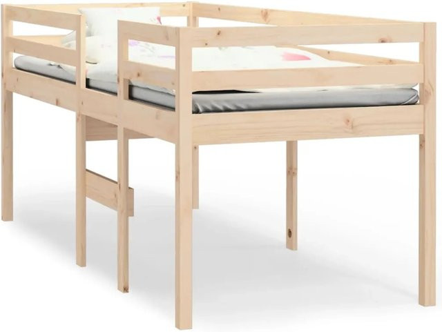 vidaXL Hochbett aus Massivholz Kiefer für Kinderzimmer, B/T/H: 90 x 200 x 205,5 cm - Bild 1