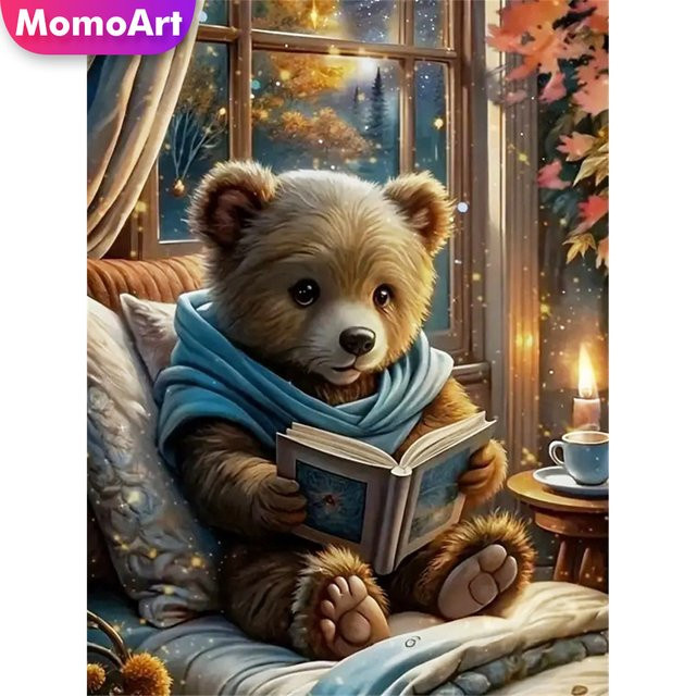 Momoart Diamantmosaik Bär DIY Acryl-Malerei als Strass-Stickerei für deine Wohndekoration in Mehrfarbig - Bild 1