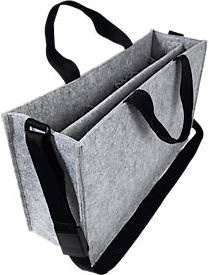 Sigel Desk Sharing Bag Classic L Laptoptasche aus Kunstfilz in Hellgrau für Laptops bis 17,3 Zoll mit 7 Fächern, Tragegriffen und Schultergurt - Bild 1